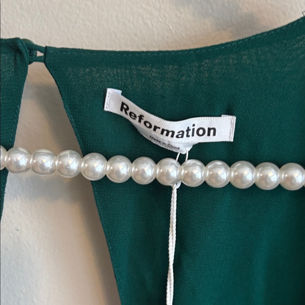 NEW Reformation Green Midi Dress size 12 - Picture 4 of 10